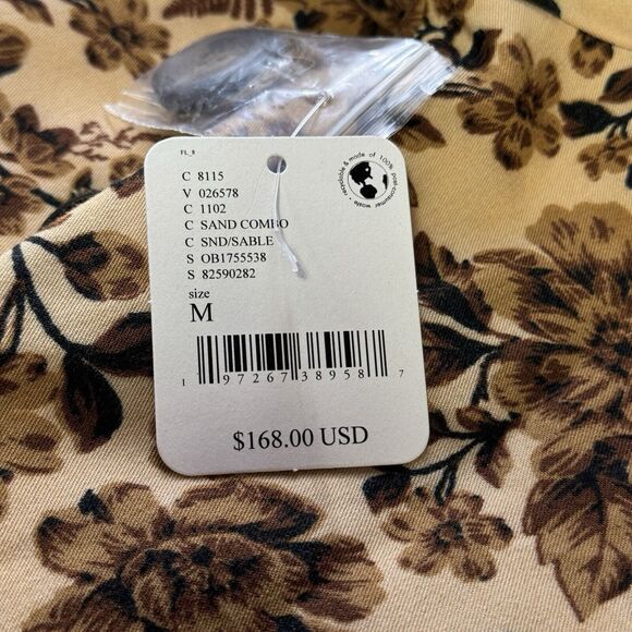 Free People Women’s Medium Cali Blazer Floral Print Boxy Brown Jacket NWT $168 - Picture 10 of 13